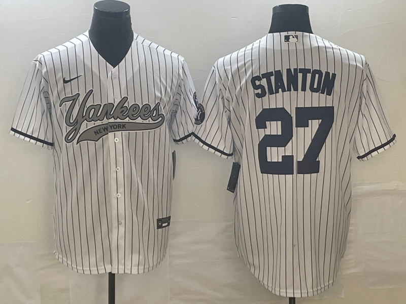 Men's New York Yankees Giancarlo Stanton #27 White Jersey Joint Edition